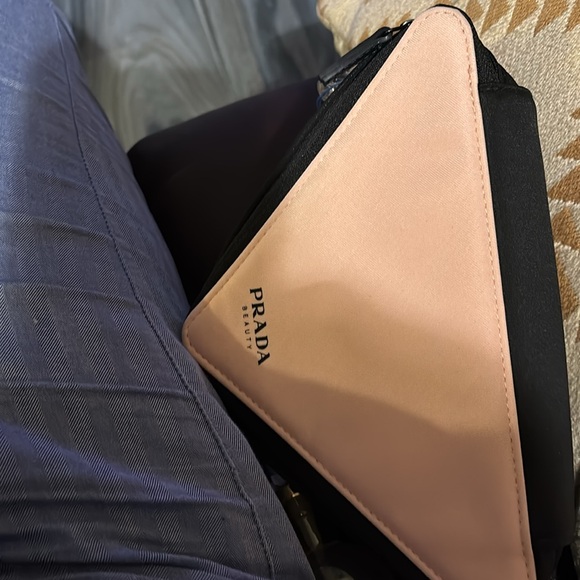 Prada Pink and Black Cosmetic Bag